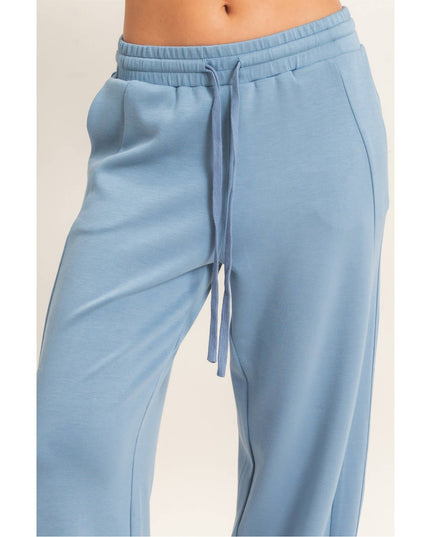 Elastic Waist Straight Leg Pants