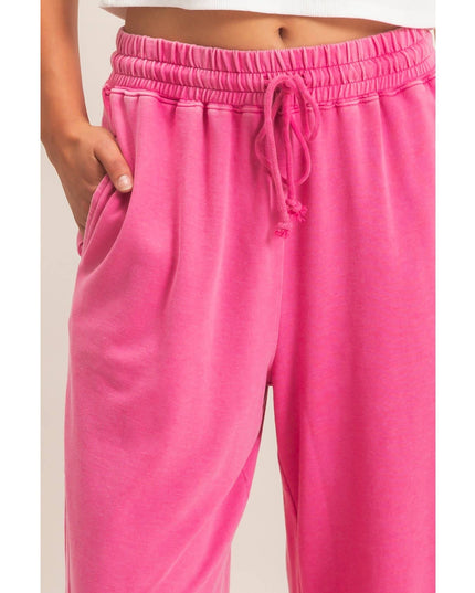 Mineral Washed Wide Leg Pants