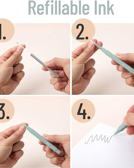 Aesthetic Black Pens 6 Pack Fast Dry