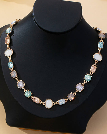 Multi Gemstone Opal Crystal Link Necklace | 80N93406