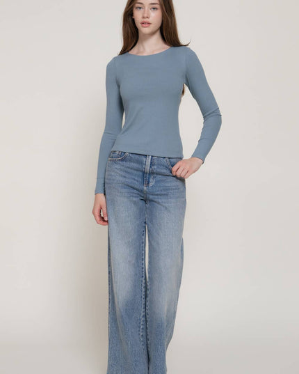 Long Sleeve Round Neck Double Layer Tee