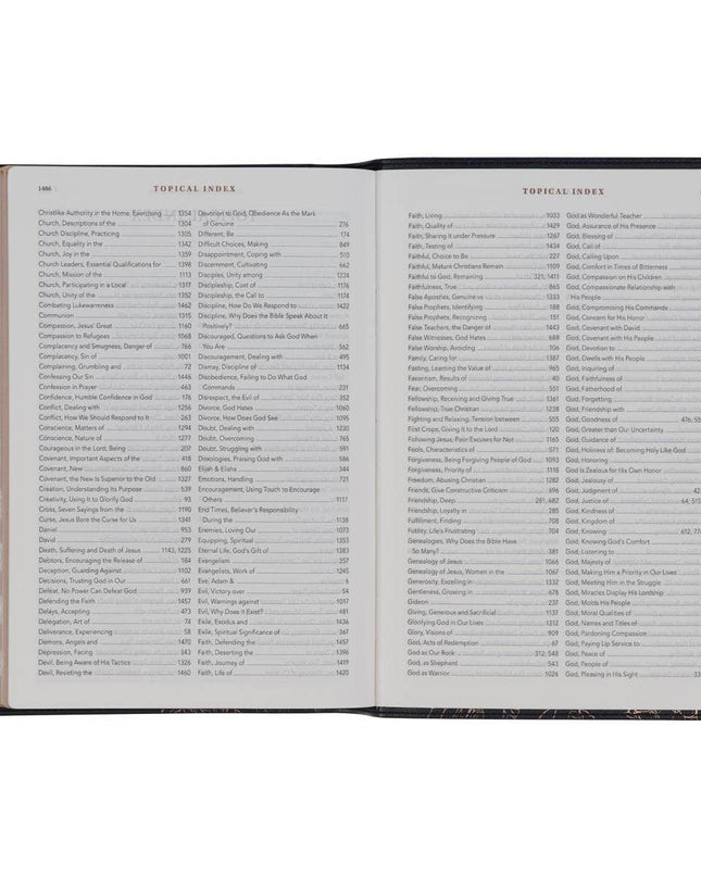 NLT, The Spiritual Growth Bible Faux Leather, Black Floral