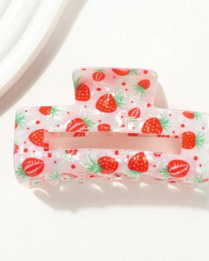 LARGE PVC FRUIT STRAWBERRY LEMON HAIR CLAW CLIPS | 40H944