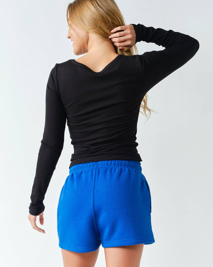 CoreClassic Micro-Ribbed Built-In Bra Long Sleeve Top