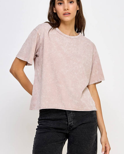 Blank Mineral Washed Long Cropped T-Shirt