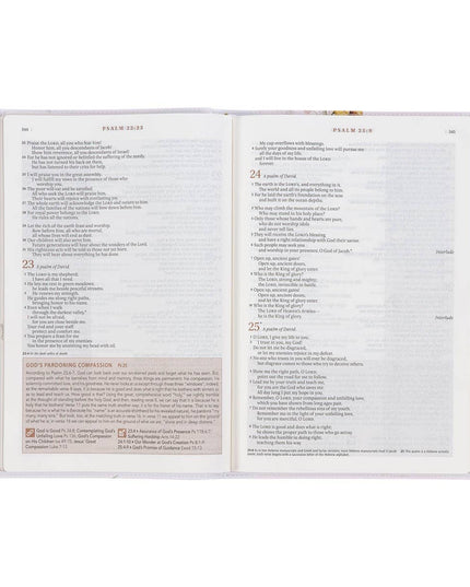 Cream Floral Spiritual Growth Bible New Living Translation