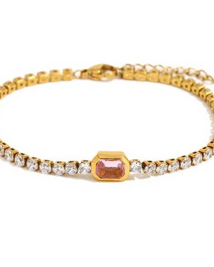 18K STAINLESS STEEL TARNISH FREE GEMSTONE BRACELET | 40B5212