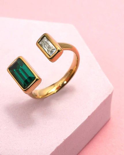18K STAINLESS STEEL TARNISH FREE  RHINESTONE RINGS | 40R137