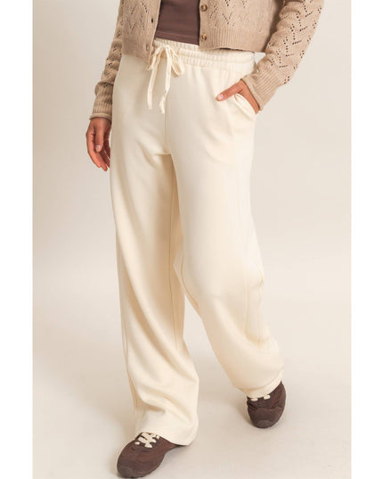 Elastic Waist Straight Leg Pants