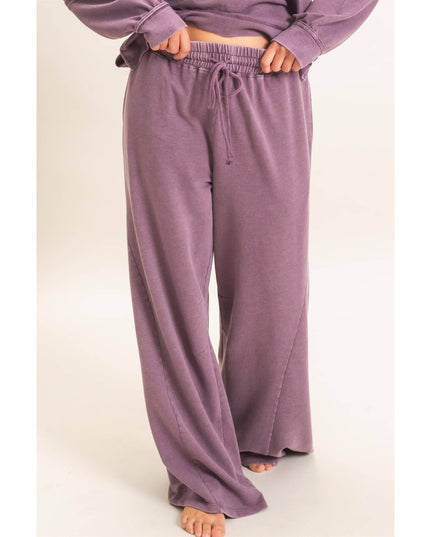 Mineral Washed Wide Leg Pants