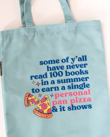 Personal Pan Pizza Summer Reading 90s Kid Nostalgia Tote Bag