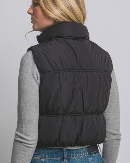 Full-Zip Reversible Puffer Vest w/ Pockets on Both Sides