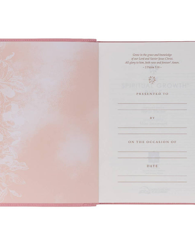 NLT, The Spiritual Growth Bible Faux Leather, Pink