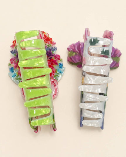 FLOWER BOUQUET & VINTAGE FLOWER TRUCK HAIR CLAW | 40H1150