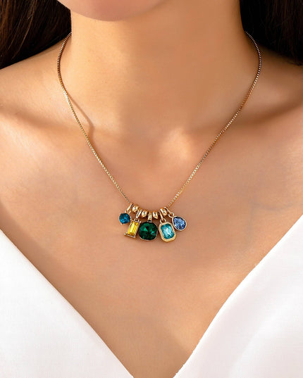 Multicolor Crystal Cluster Charm Pendant Necklace | 80N93296