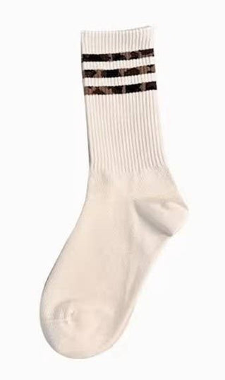 WOMAN ANIMAL LEOPARD HALF CREW THROWBACK SOCKS | 40S02071