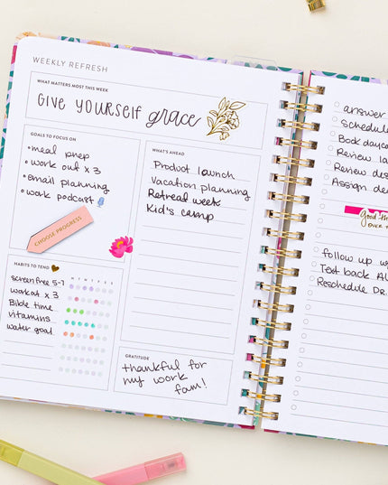Fresh Start Weekly Goal Planner | Bold Blooms