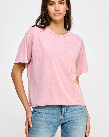 Blank Mineral Washed Long Cropped T-Shirt