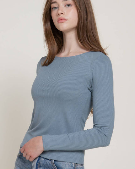 Long Sleeve Round Neck Double Layer Tee
