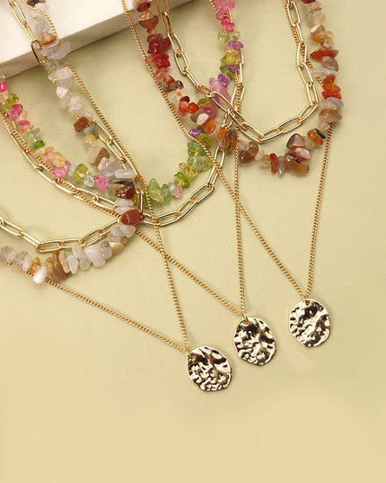 NATURAL STONE LAYER NECKLACE | 25N370