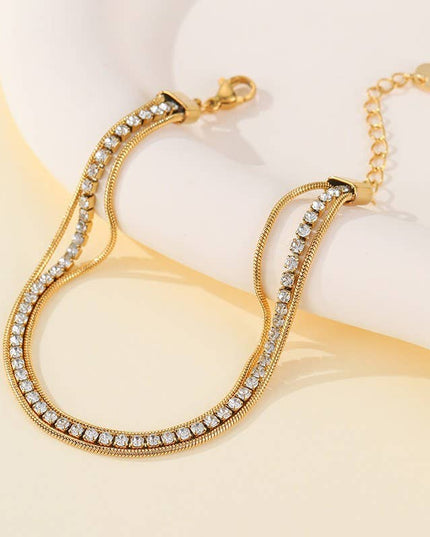 18K STAINLESS TARNISH FREE RHINESTONE BRACELET | 40B5269