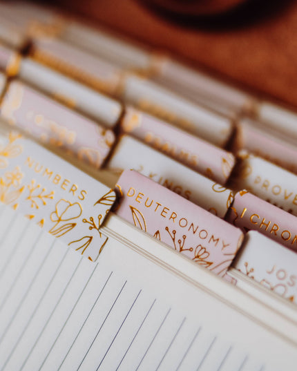 Gold Foil Bible Tabs - Dusty Pink