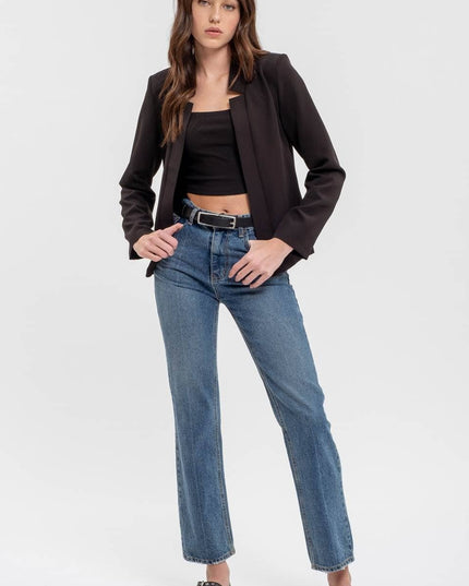 NOTCH COLLAR LONG SLEEVE BLAZER