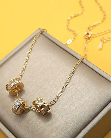 18K STAINLESS STEEL TARNISH FREE BARREL NECKLACE | 40NK9639
