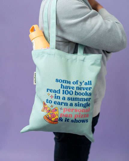 Personal Pan Pizza Summer Reading 90s Kid Nostalgia Tote Bag