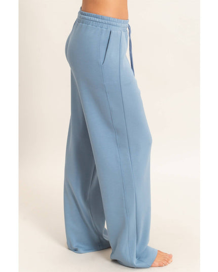 Elastic Waist Straight Leg Pants