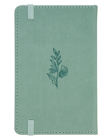 Small Notebook with Elastic Closure Faux Green Faith