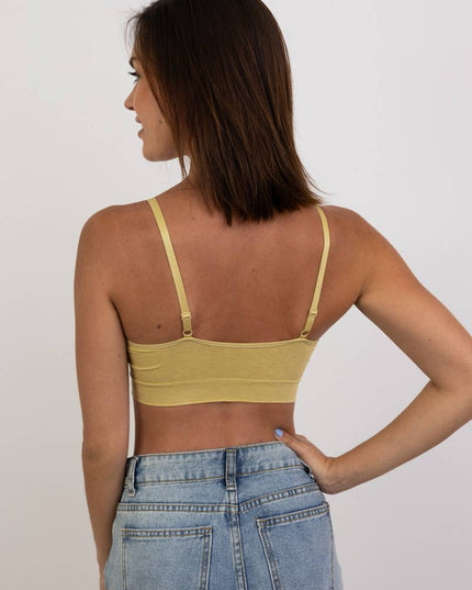COMFY! Ultra Soft Lace Trim Ribbed Padded Seamless Bralette