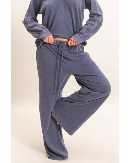 Mineral Washed Wide Leg Pants