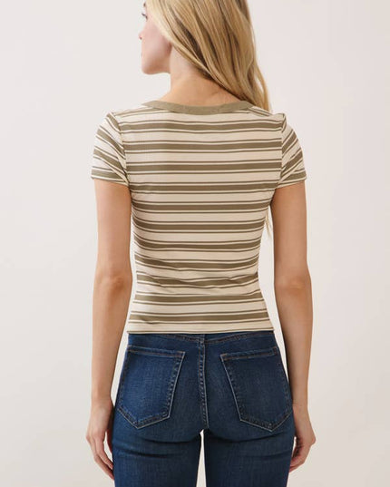 RT56306S - SCOOP NECK CONTRAST BINDING SHORT SLEEVE TOP