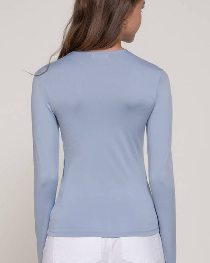 Long Sleeve Crew Neck Double Layer ITY Knit Top