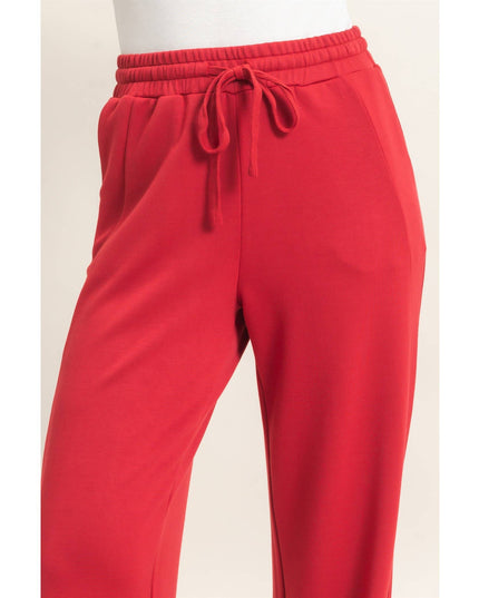 Elastic Waist Straight Leg Pants