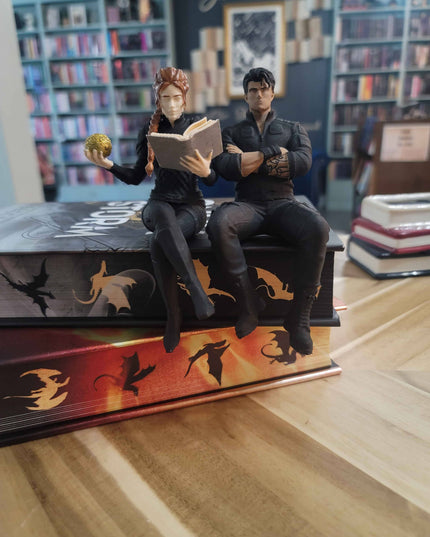 Xaden & Violet Shelf Sitters | Fourth Wing Inspired Romantasy Bookshelf Decor | Hand Painted BookTok Reader Collectibles