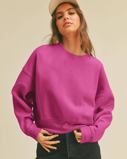 Blank Short Cropped Long Sleeve Sweatshirt