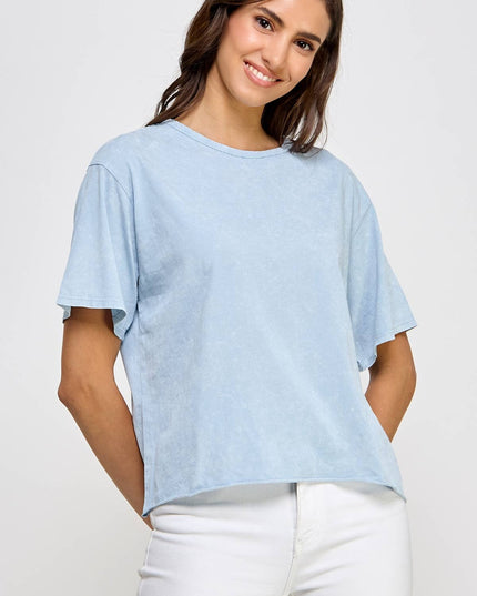 Blank Mineral Washed Long Cropped T-Shirt