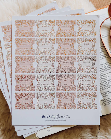 Gold Foil Bible Tabs - Dusty Pink