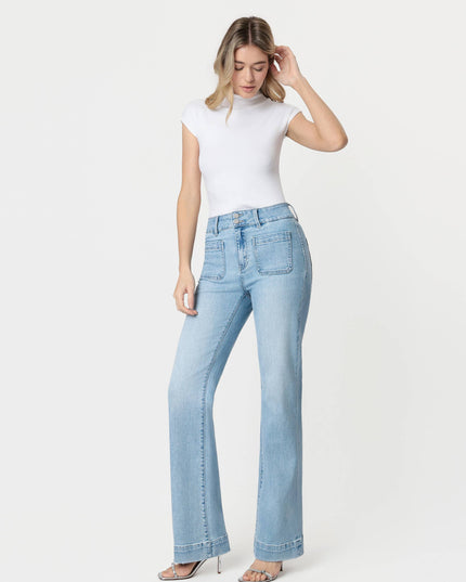 90'S VINTAGE SUPER HIGH RISE FLARE JEANS F5655
