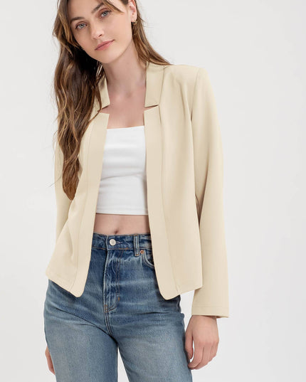 NOTCH COLLAR LONG SLEEVE BLAZER