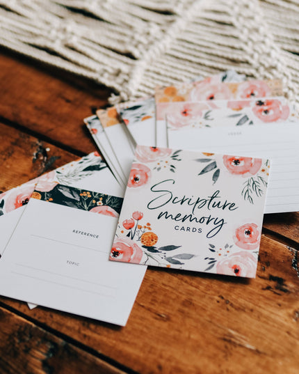 Floral Scripture Memory Cards