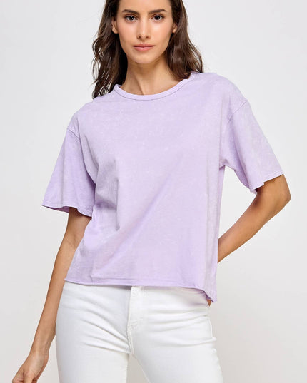 Blank Mineral Washed Long Cropped T-Shirt