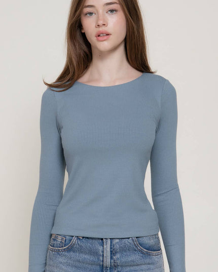 Long Sleeve Round Neck Double Layer Tee