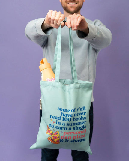 Personal Pan Pizza Summer Reading 90s Kid Nostalgia Tote Bag
