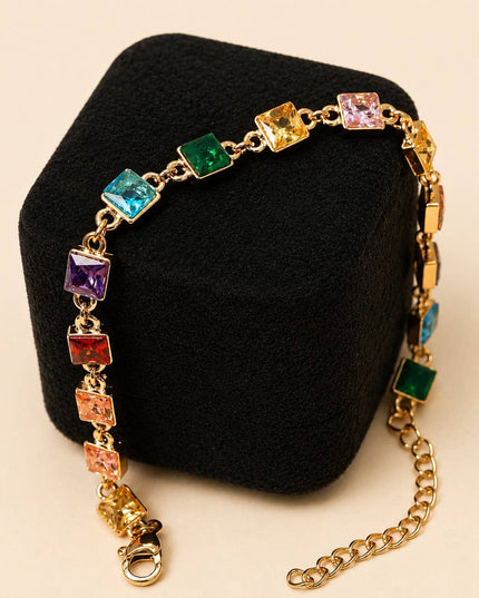 18K STAINLESS STEEL RAINBOW CRYSTAL BRACELET | 40B5264