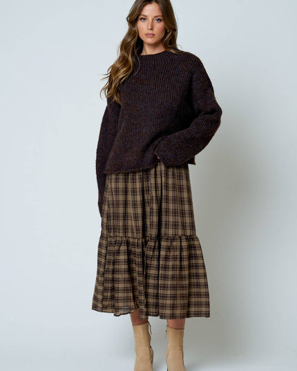 MOCK NECK LONG SLEEVE OVERSIZED KNIT SWEATER