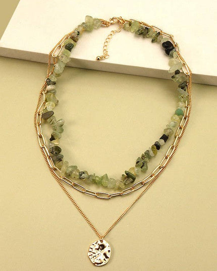NATURAL STONE LAYER NECKLACE | 25N370