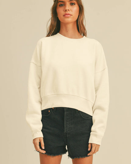 Blank Short Cropped Long Sleeve Sweatshirt